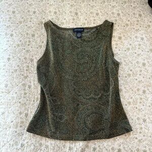 Ann Taylor green sparkly tank top